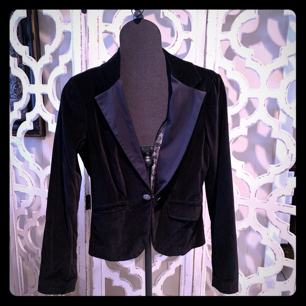 Lucky Brand black velvet coat, Sz M